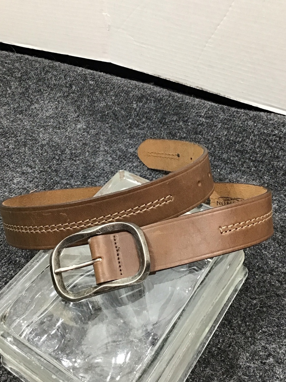 Brighton handcrafted Horween leather brown belt style M70915 USA